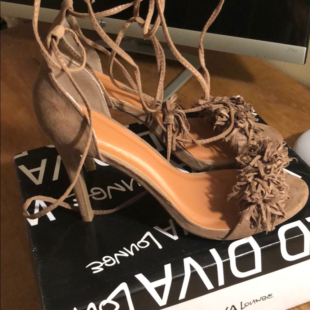 Wild diva lace up heels